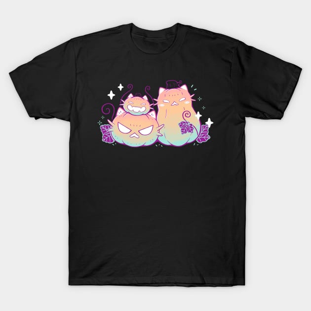 Pumpkin Cats T-Shirt by xMorfina